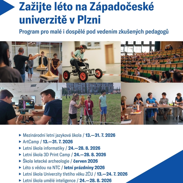 Startují registrace na LETNÍ ŠKOLY ZČU